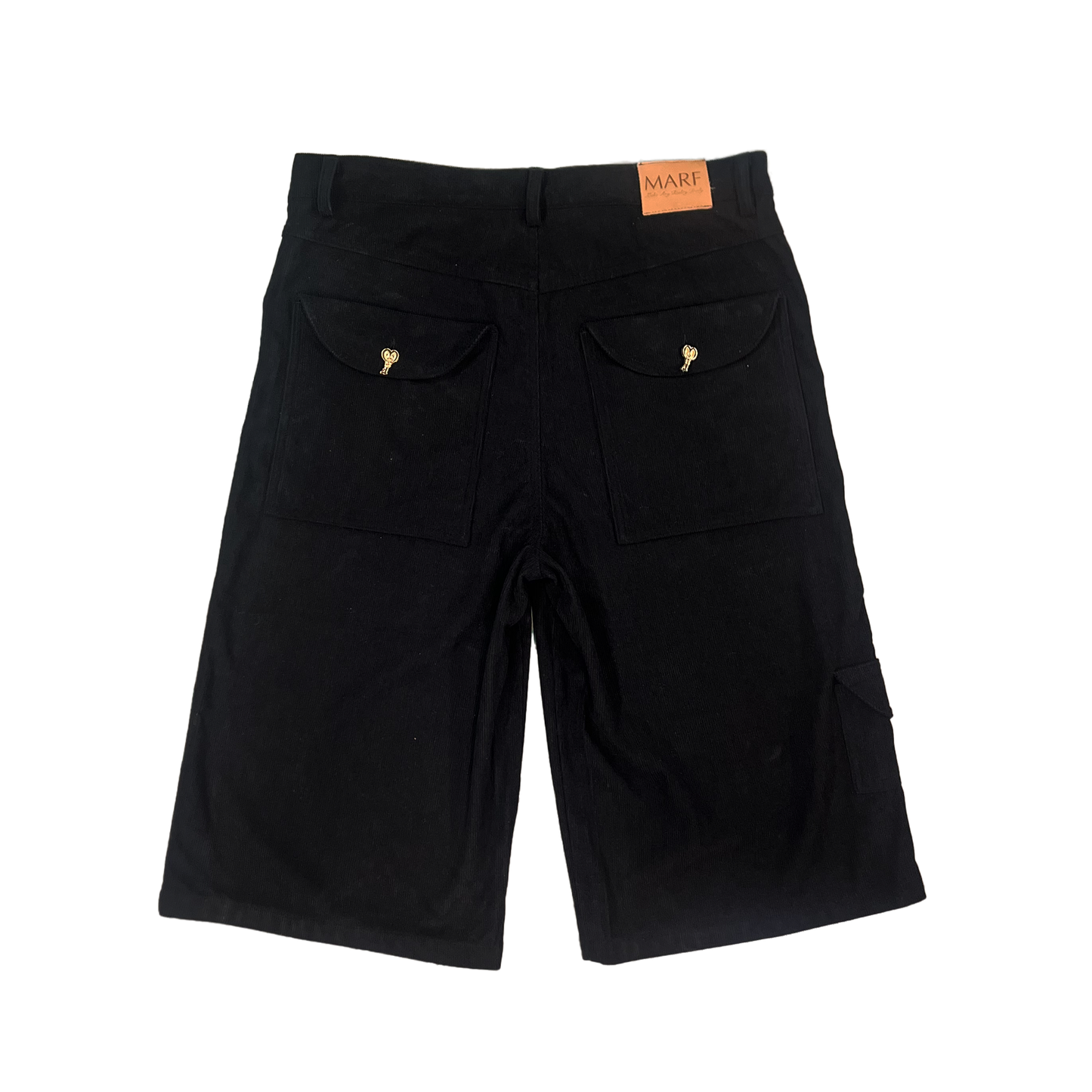 Corduroy Capri Shorts (Black)