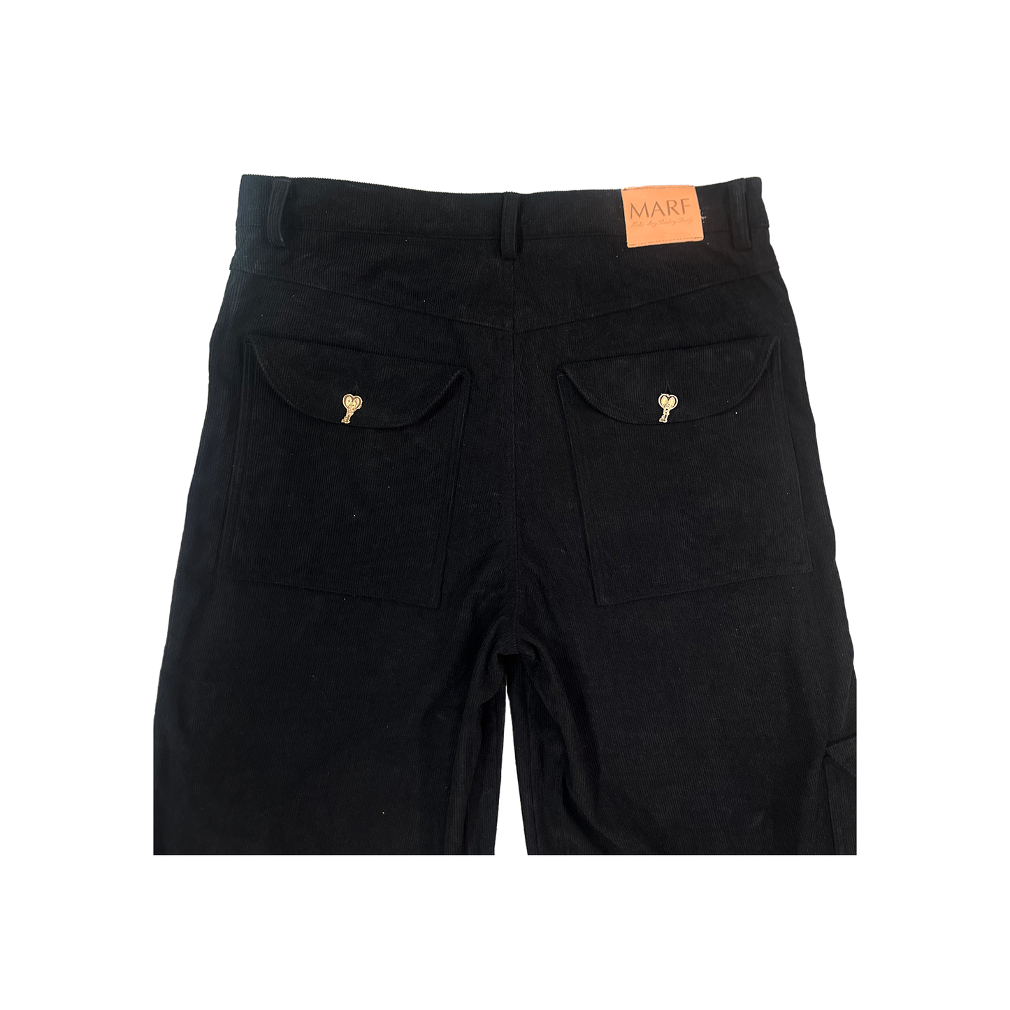 Corduroy Capri Shorts (Black)