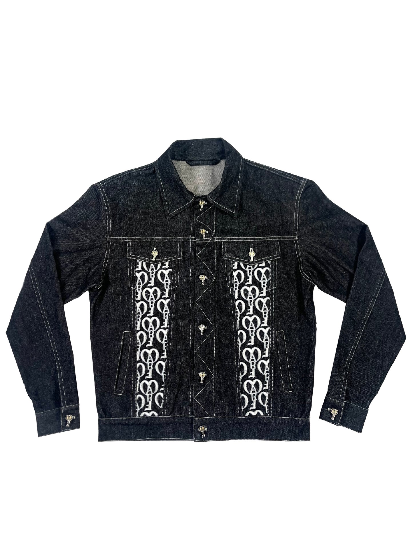 Embroidered Denim Jacket (Black)